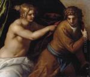 Joseph And Potiphar's Wife by Acopo D'Antonio Negretti (see Palma Giovane)