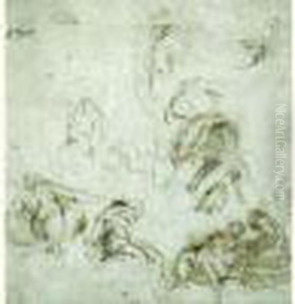 Etude De Personnages Pour Un Decor Plafonnant - view 1