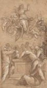 L'assomption De La Vierge by Acopo D'Antonio Negretti (see Palma Giovane)