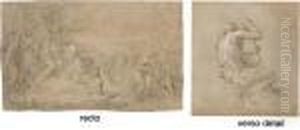 The Feeding Of The Five Thousand
 (recto); A Seated Figure, Seen From Behind, Turning To The Left (verso)