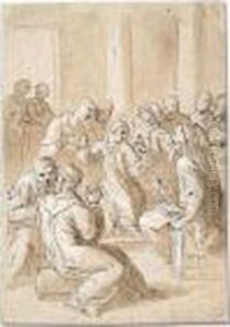 Christ Disputing With The Doctors by Acopo D'Antonio Negretti (see Palma Giovane)