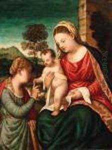 The Mystic Marriage Of Saint Catherine by Acopo D'Antonio Negretti (see Palma Giovane)