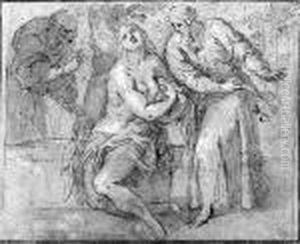 Susannah And The Elders by Acopo D'Antonio Negretti (see Palma Giovane)