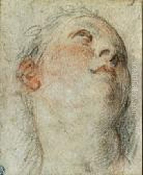 The Head Of A Woman, Looking Up To The Right (recto) ; Study Of Akneeling Nude (verso) - view 1