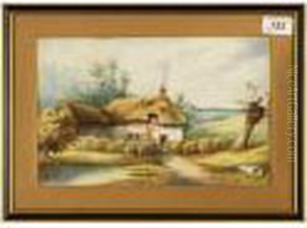 'thatched Country Cottage In Landscape' - view 1