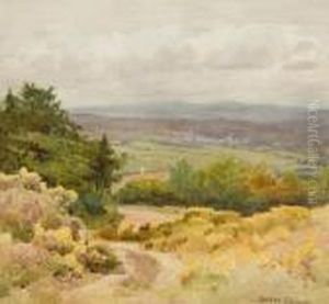 Landscape With Hills Beyond Signed by Harry Sutton Palmer