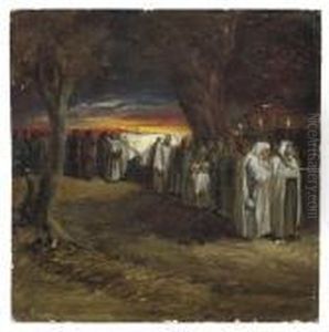 A Procession At Dusk by Samuel Palmer