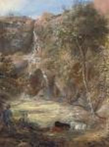 A Waterfall, North Wales by Samuel Palmer