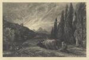 The Early Ploughman. by Samuel Palmer