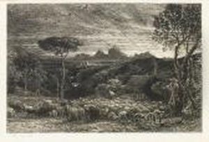 Opening The Fold Or Early Morning (lister 13) by Samuel Palmer