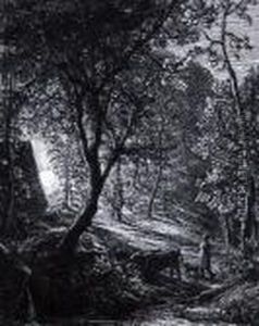 'the Herdsman's Cottage (sunset)' by Samuel Palmer