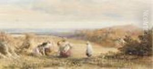 Children Gleaning In A Cornfield by Samuel Palmer