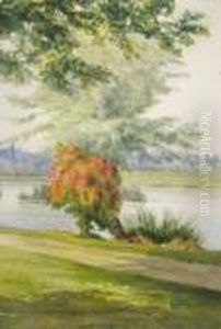 Wooded River Landscape; Watercolour, Bears Inscription On The Reverse, 25.5x18cm