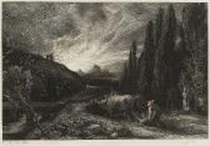 The Early Ploughman Or The Morning Spread Upon The Mountains (lister 9) by Samuel Palmer