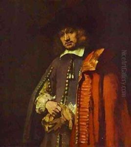 Portrait Of Jan Six 1654 by Harmenszoon van Rijn Rembrandt
