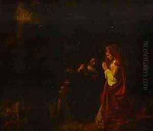 Sacrifice Of Manoah 1641 by Harmenszoon van Rijn Rembrandt
