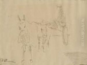 Uomini, Cavalli E Carrozze In Strada by Ruggero Panerai