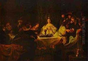 Samson Putting Forth His Riddles At The Wedding Feast 1638 by Harmenszoon van Rijn Rembrandt