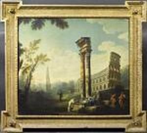 A Classical 
Capriccio 
 With Figures Amongst Ruins by Giovanni Niccolo Servandoni