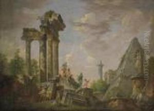 Capriccio Of Classical Ruins
With The Pyramid Of Caius Cestius,trajan's Column And Other Roman
Monuments by Giovanni Niccolo Servandoni
