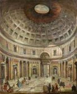 Interior Of The Pantheon In Rome by Giovanni Niccolo Servandoni