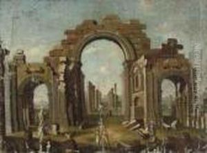 A View Of The Ruins Of Palmyra by Giovanni Niccolo Servandoni