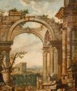 Figures Amongst Classical Ruins by Giovanni Niccolo Servandoni