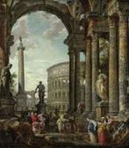 An Architectural Capriccio by Giovanni Niccolo Servandoni