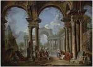 An Architectural Capriccio With Christ At The Pool Ofbethesda