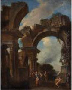 A Roman Offeringscene by Giovanni Niccolo Servandoni
