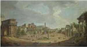 Il Foro Romano Dal Clivus Capitolinus by Giovanni Niccolo Servandoni