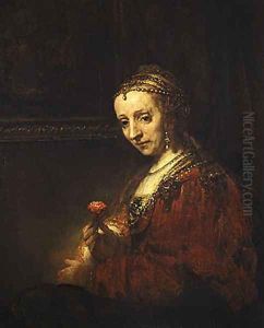 Woman with a Pink early 1660s