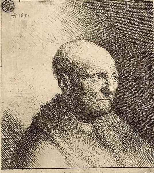 Bald Man in a Fur Cloak Bust - view 1