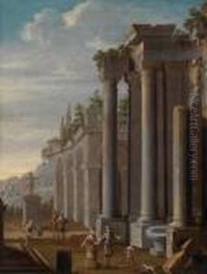 Cerchiaarchitettura Di Rovine Con Figure Cerchiaarchitettura Di Rovine Con Figure