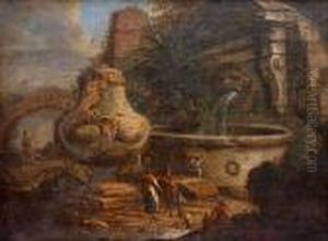 Pilgrims At A Fountain