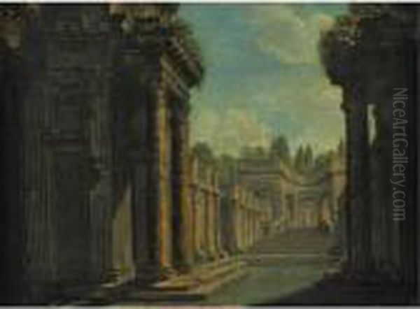 Architectural Capriccio With Roman Ruins - view 1