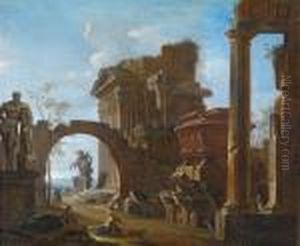 Capriccio Architettonico Con La 
Statua A Grandezza Superiore Alnaturale Dell""""ercole Farnese
