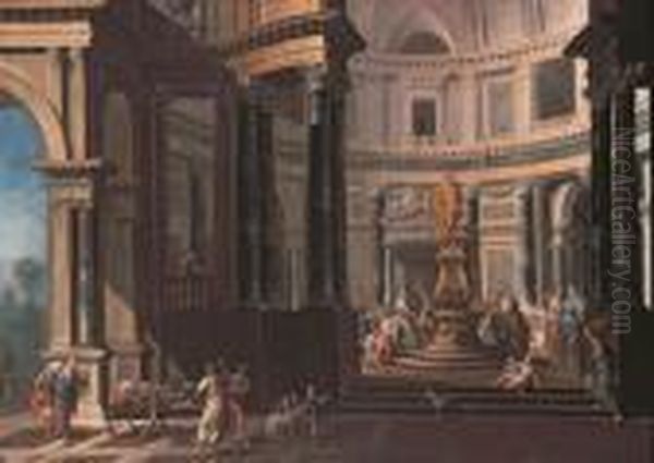Pair Of Works: Two Large Architectural Interiors. - view 1