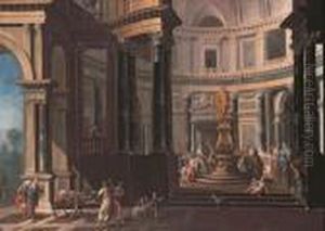 Pair Of Works: Two Large Architectural Interiors.