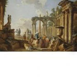 Capriccio Architettonico Con Rovine Romane E La Predica Di Unapostolo by Giovanni Niccolo Servandoni