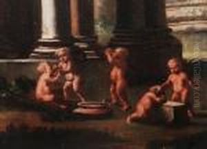 Putten Vor Saulenarchitektur by Giovanni Niccolo Servandoni