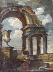 Capriccio Architettonicocon Vaso Monumentale, Arco In Rovina E Soldato A Riposo thumbnail