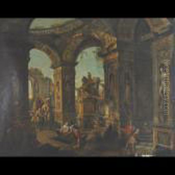 Soldiers At A Tomb Amongst Ruins - view 1