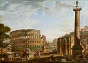 Capriccio Con Il Colosseo E L""""arco Di Costantino