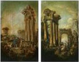 Elegant Figures By Roman Ruins