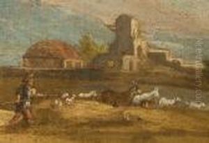 "capriccio", Romantische Hugellandschaft Mit Ruinen by Giovanni Niccolo Servandoni