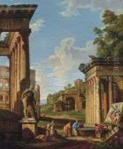 Capriccio Architettonico Con Rovine Romane by Giovanni Niccolo Servandoni