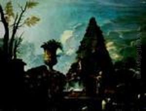 Capriccio Con La Predica Della Sibilla E La Piramide Cestia by Giovanni Niccolo Servandoni