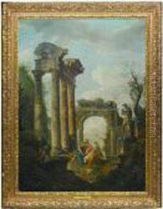 Figures Amidst Capricci Of Classical Ruins Figures Amidst Capricci Of Classical Ruins