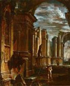 Enea Che Fugge Da Troia In Fiamme Portando Sulle Spalle Il Padre Anchise by Giovanni Niccolo Servandoni